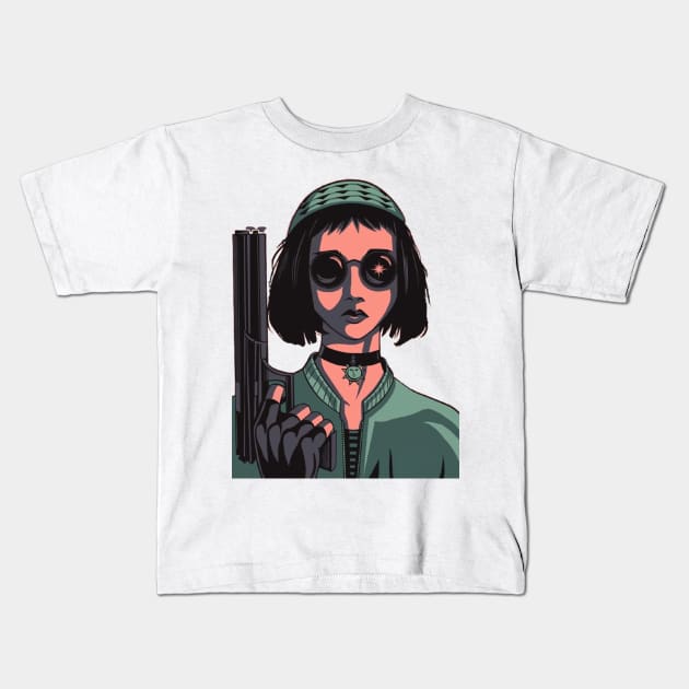 Leon Matilda Assassin retro Kids T-Shirt by Artsimple247